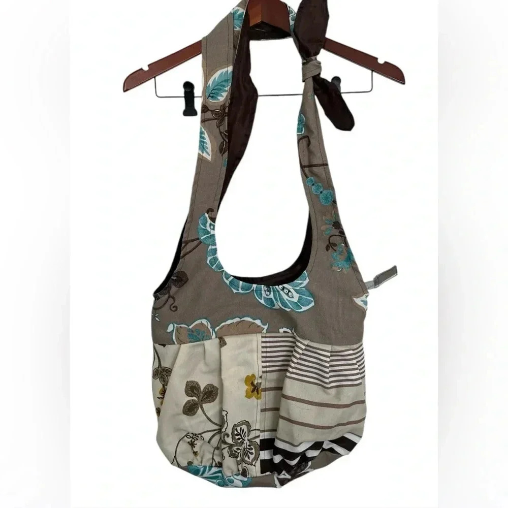 2/30$ Y2K Floral Patchwork Shoulder Bag with cute  buckle